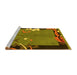 Sideview of Machine Washable Abstract Yellow Modern Rug, wshabs3578yw