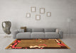 Machine Washable Abstract Orange Modern Area Rugs in a Living Room, wshabs3578org