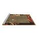 Sideview of Machine Washable Abstract Brown Modern Rug, wshabs3578brn