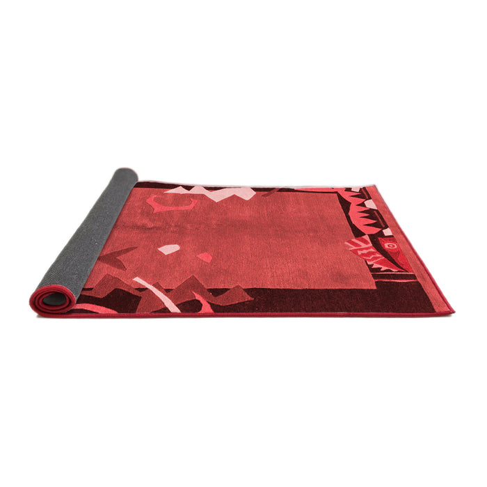 Abstract Red Modern Area Rugs