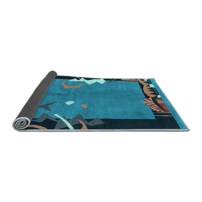 Sideview of Abstract Light Blue Modern Rug, abs3578lblu