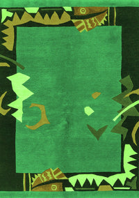 Abstract Green Modern Rug, abs3578grn