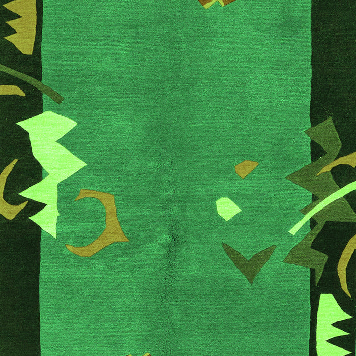 Abstract Green Modern Rug, abs3578grn