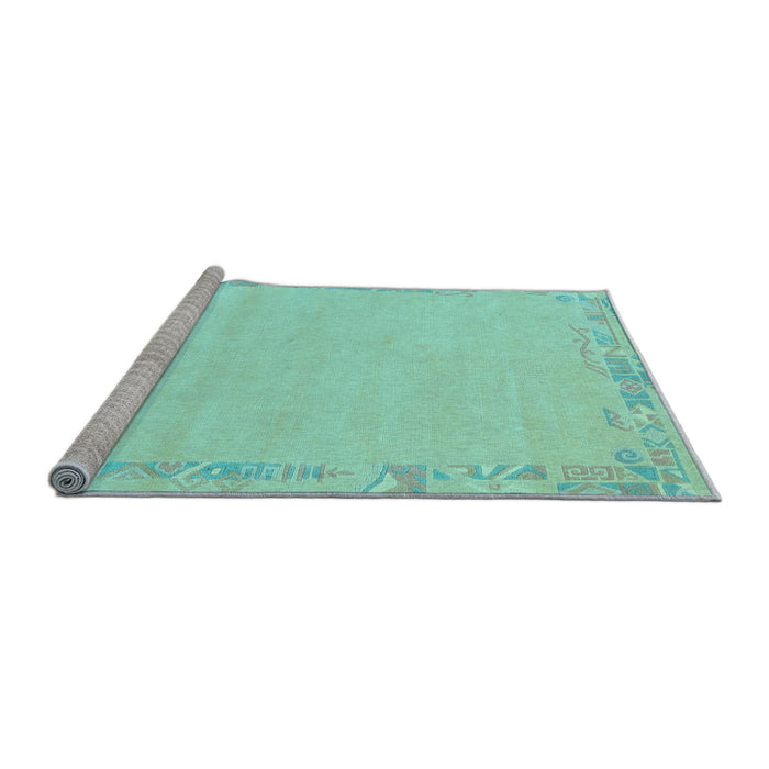 Sideview of Machine Washable Solid Light Blue Modern Rug, wshabs3579lblu