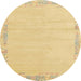 Round Machine Washable Abstract Chrome Gold Yellow Rug, wshabs3579