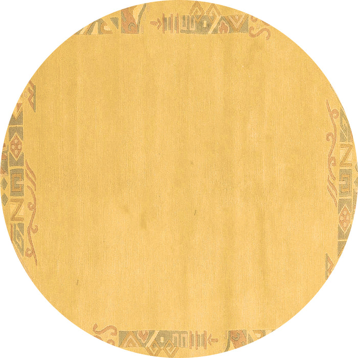 Round Machine Washable Solid Brown Modern Rug, wshabs3579brn