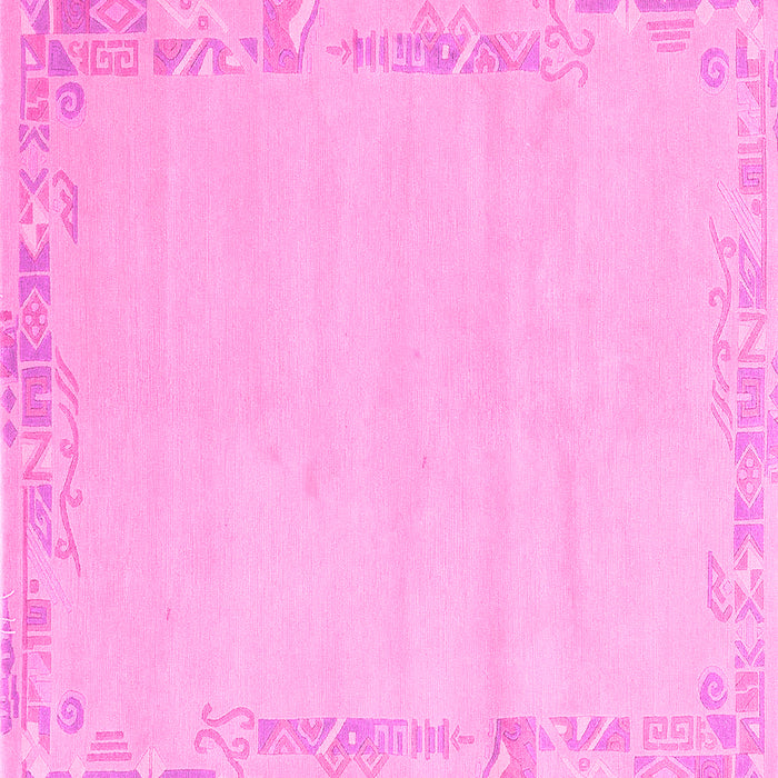 Square Machine Washable Solid Pink Modern Rug, wshabs3579pnk