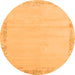 Round Solid Orange Modern Rug, abs3579org