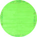 Round Solid Green Modern Rug, abs3579grn