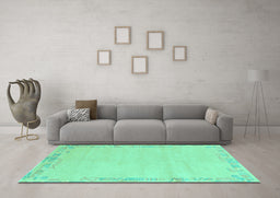 Machine Washable Solid Turquoise Modern Area Rugs in a Living Room,, wshabs3579turq