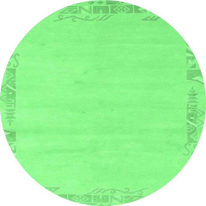Round Solid Emerald Green Modern Rug, abs3579emgrn