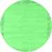 Round Solid Emerald Green Modern Rug, abs3579emgrn