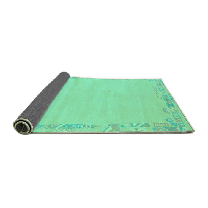 Sideview of Solid Turquoise Modern Rug, abs3579turq