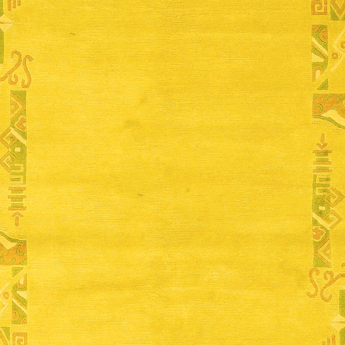 Machine Washable Solid Yellow Modern Rug, wshabs3579yw