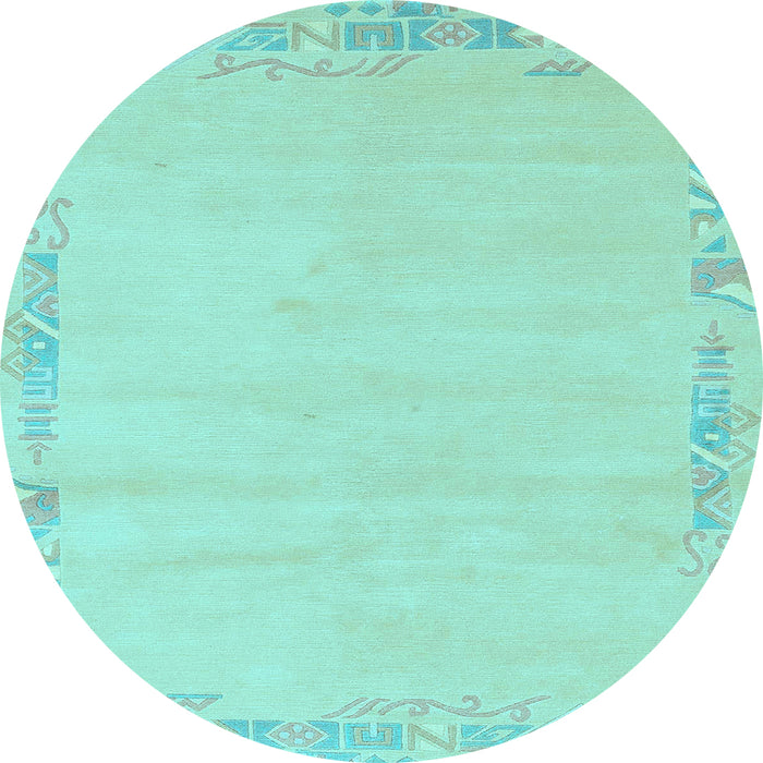 Round Solid Light Blue Modern Rug, abs3579lblu