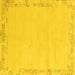 Square Solid Yellow Modern Rug, abs3579yw