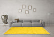 Machine Washable Solid Yellow Modern Rug in a Living Room, wshabs3579yw