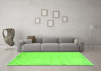 Machine Washable Solid Green Modern Rug, wshabs3579grn