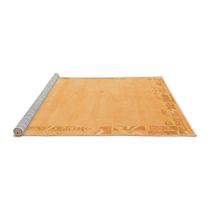 Sideview of Machine Washable Solid Orange Modern Area Rugs, wshabs3579org