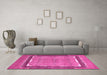 Machine Washable Abstract Pink Modern Rug in a Living Room, wshabs357pnk