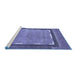 Sideview of Machine Washable Abstract Blue Modern Rug, wshabs357blu