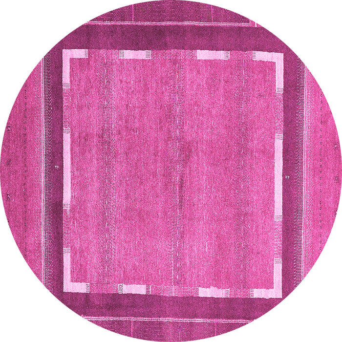 Round Abstract Pink Modern Rug, abs357pnk