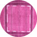 Round Abstract Pink Modern Rug, abs357pnk