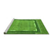 Sideview of Machine Washable Abstract Green Modern Area Rugs, wshabs357grn