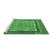 Sideview of Machine Washable Abstract Emerald Green Modern Area Rugs, wshabs357emgrn