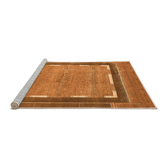 Sideview of Machine Washable Abstract Orange Modern Area Rugs, wshabs357org