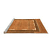 Sideview of Machine Washable Abstract Orange Modern Area Rugs, wshabs357org