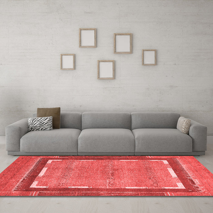 Modern Red Washable Rugs