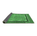 Sideview of Abstract Emerald Green Modern Rug, abs357emgrn