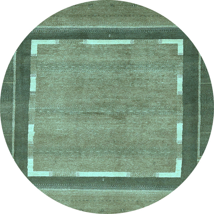 Round Abstract Light Blue Modern Rug, abs357lblu