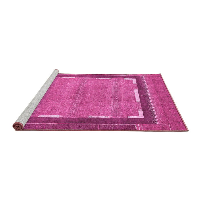 Sideview of Machine Washable Abstract Pink Modern Rug, wshabs357pnk