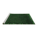 Sideview of Machine Washable Abstract Emerald Green Modern Area Rugs, wshabs3580emgrn