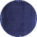 Round Machine Washable Abstract Blue Modern Rug, wshabs3580blu