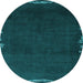 Round Abstract Light Blue Modern Rug, abs3580lblu