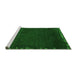 Sideview of Machine Washable Abstract Green Modern Area Rugs, wshabs3580grn