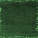 Square Abstract Emerald Green Modern Rug, abs3580emgrn