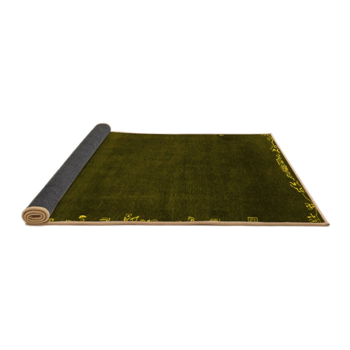 Sideview of Abstract Yellow Modern Rug, abs3580yw