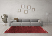 Machine Washable Abstract Red Modern Rug, wshabs3580red