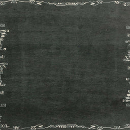 Square Machine Washable Abstract Light Black Rug, wshabs3580