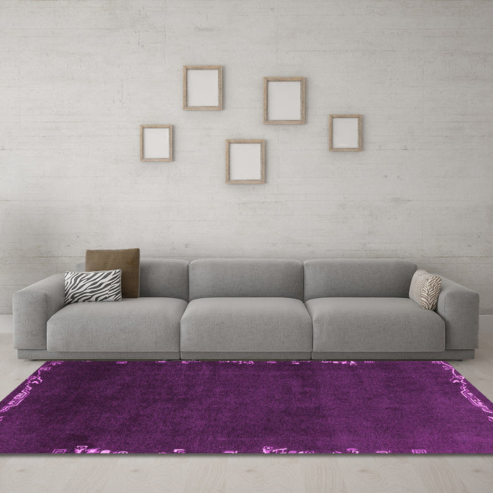 Machine Washable Abstract Pink Modern Rug in a Living Room, wshabs3580pnk
