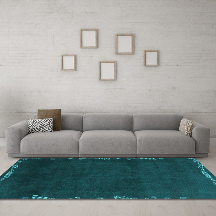 Machine Washable Abstract Light Blue Modern Rug in a Living Room, wshabs3580lblu