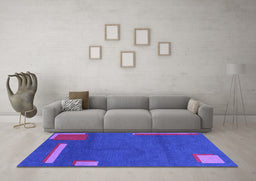Machine Washable Abstract Purple Modern Area Rugs in a Living Room, wshabs3581pur