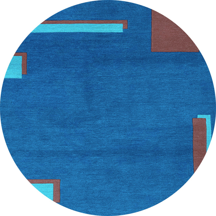 Round Machine Washable Abstract Light Blue Modern Rug, wshabs3581lblu