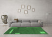 Machine Washable Abstract Emerald Green Modern Area Rugs in a Living Room,, wshabs3581emgrn