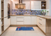 Abstract Sapphire Blue Modern Rug in a Kitchen, abs3581