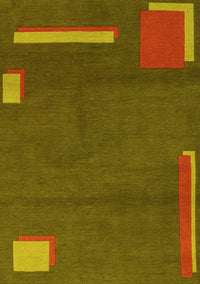 Abstract Yellow Modern Rug, abs3581yw